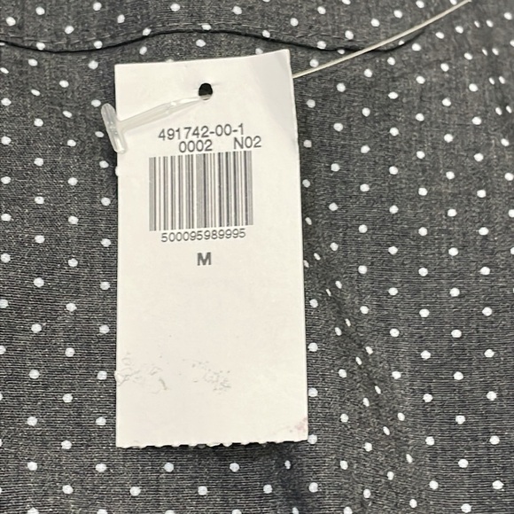NEW Mens Old Navy Button Ip Everyday Shirt Regular Fit Size MED Gray/White Dots - Picture 7 of 10
